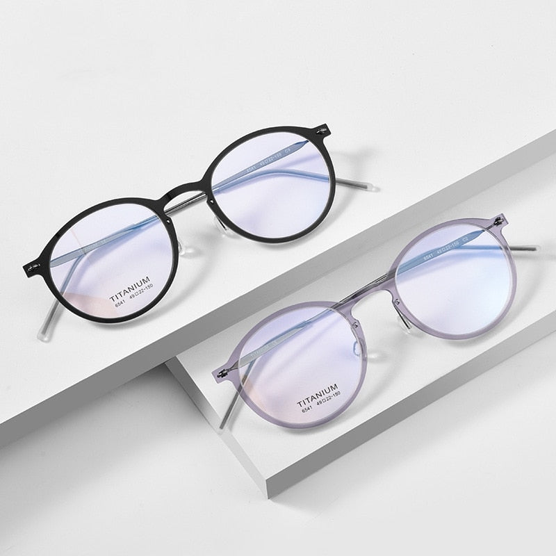 Yimaruili Unisex Full Rim Round Nylon Titanium Eyeglasses 6541hs Full Rim Yimaruili Eyeglasses
