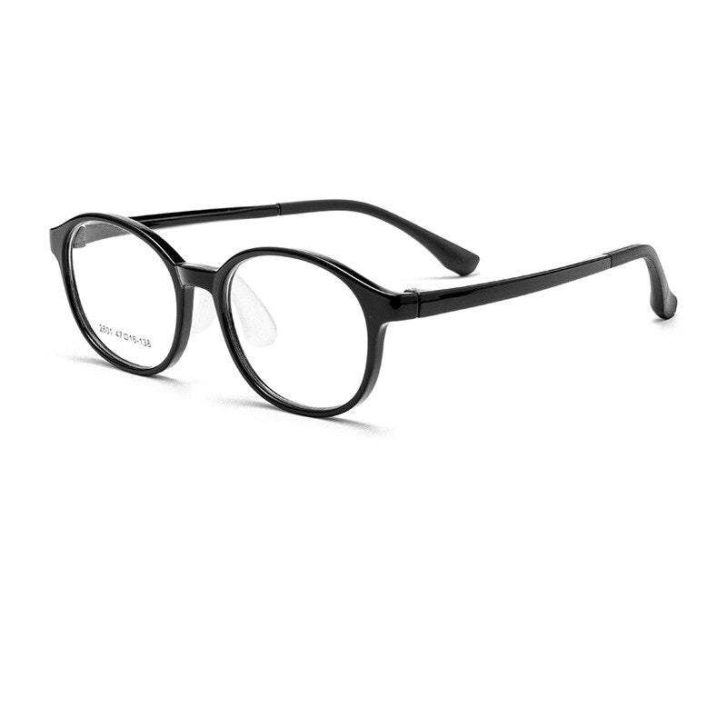 Yimaruili Unisex Children's Full Rim Round Ultem Silicone Eyeglasses  2601et Full Rim Yimaruili Eyeglasses Black  