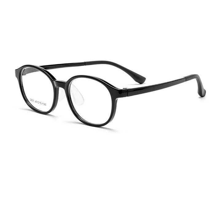 Yimaruili Unisex Children's Full Rim Round Ultem Silicone Eyeglasses  2601et Full Rim Yimaruili Eyeglasses Black
