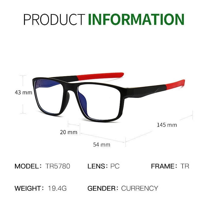 Yimaruili Unisex Full Rim Square Flexible Tr 90 Acetate Sports Eyeglasses Tr5780 Full Rim Yimaruili Eyeglasses