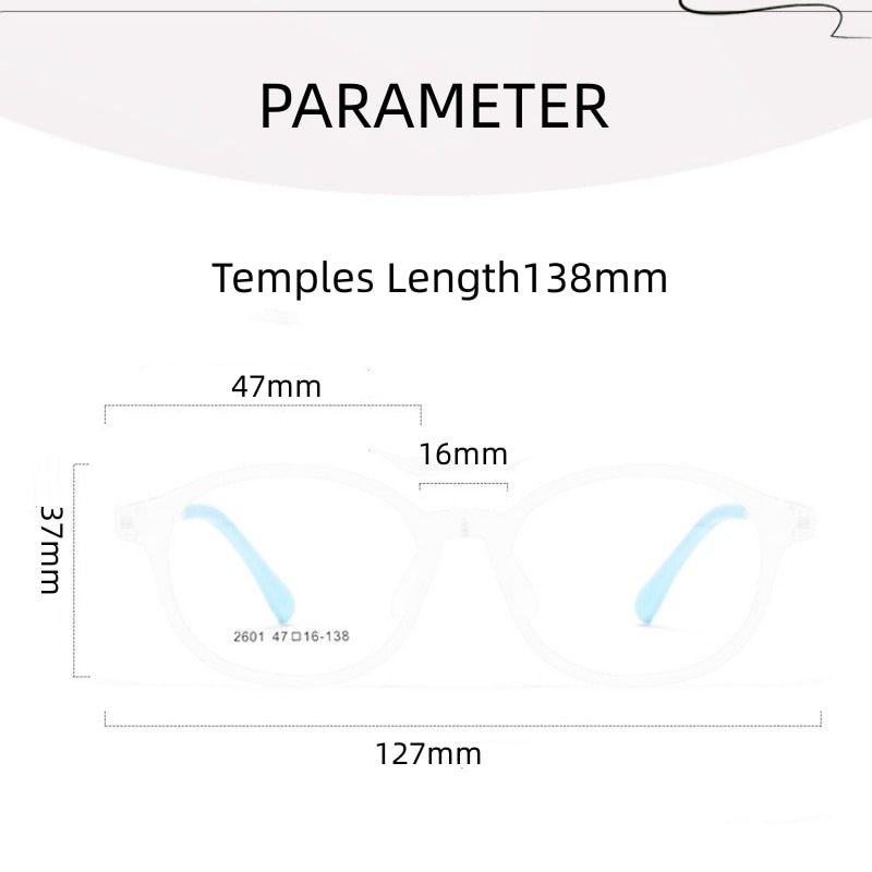 Yimaruili Unisex Children's Full Rim Round Ultem Silicone Eyeglasses  2601et Full Rim Yimaruili Eyeglasses