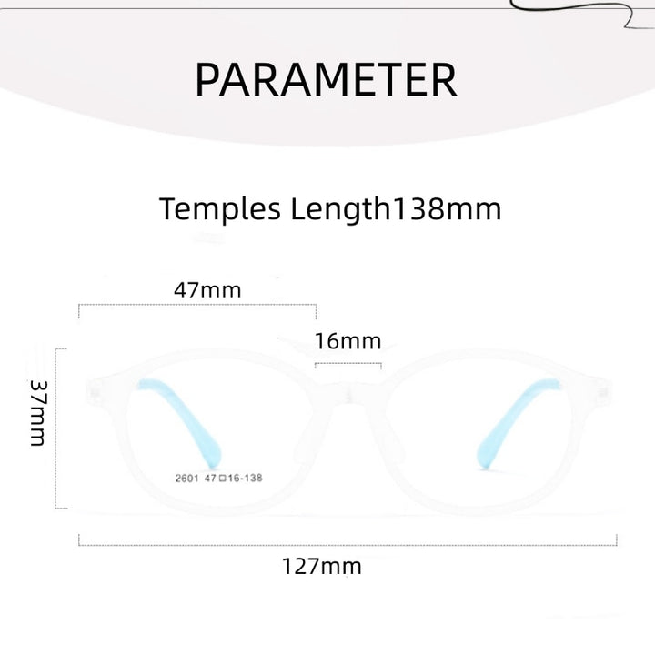 Yimaruili Unisex Children's Full Rim Round Ultem Silicone Eyeglasses  2601et Full Rim Yimaruili Eyeglasses