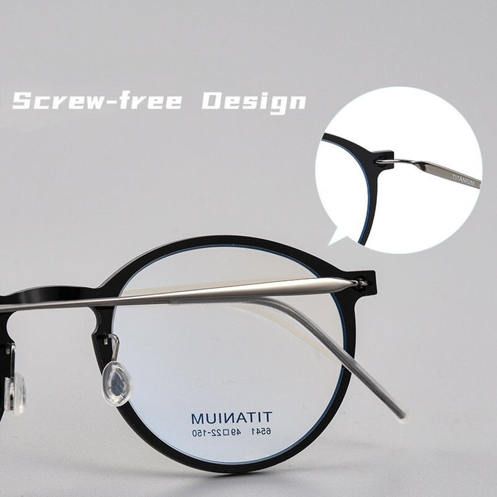 Yimaruili Unisex Full Rim Round Nylon Titanium Eyeglasses 6541hs Full Rim Yimaruili Eyeglasses