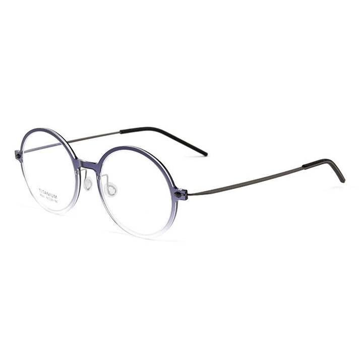 Yimaruili Unisex Full Rim Round Screwless Nylon Titanium Eyeglasses 6523hs Full Rim Yimaruili Eyeglasses Gradient Blue
