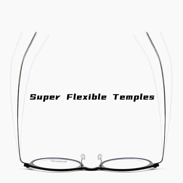 Yimaruili Unisex Full Rim Round Nylon Titanium Eyeglasses 6541hs Full Rim Yimaruili Eyeglasses
