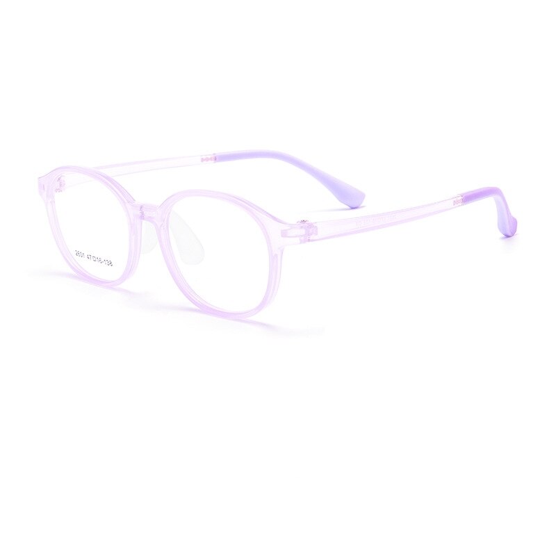 Yimaruili Unisex Children's Full Rim Round Ultem Silicone Eyeglasses  2601et Full Rim Yimaruili Eyeglasses Transparent Purple  