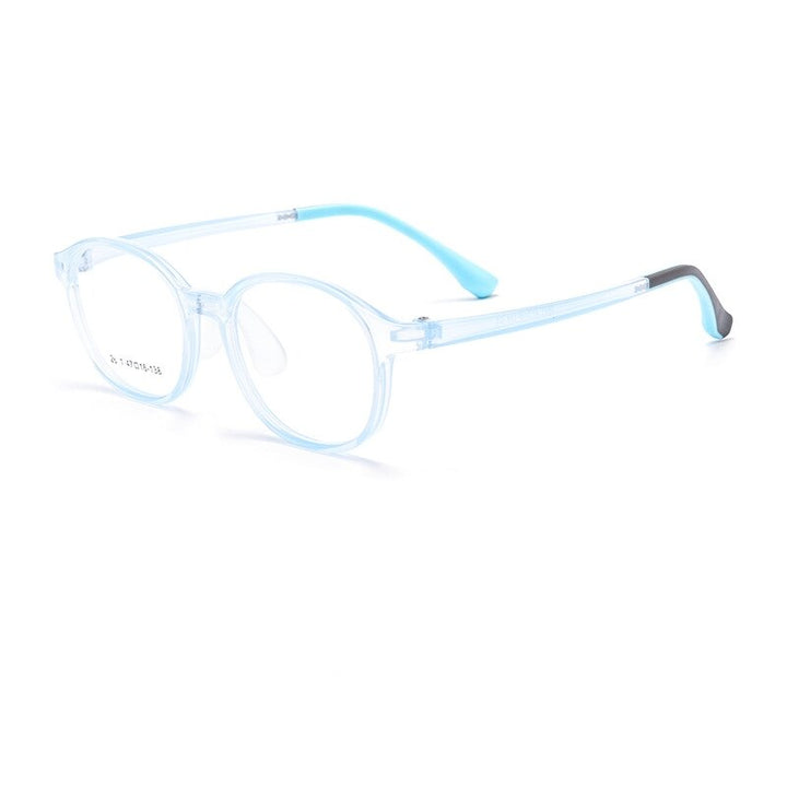 Yimaruili Unisex Children's Full Rim Round Ultem Silicone Eyeglasses  2601et Full Rim Yimaruili Eyeglasses Transparent Blue