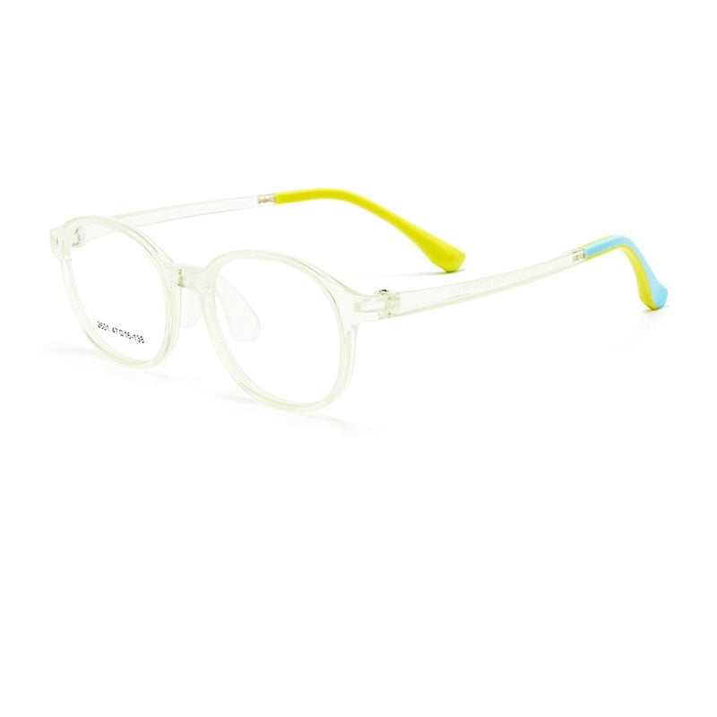 Yimaruili Unisex Children's Full Rim Round Ultem Silicone Eyeglasses  2601et Full Rim Yimaruili Eyeglasses Transparent Green