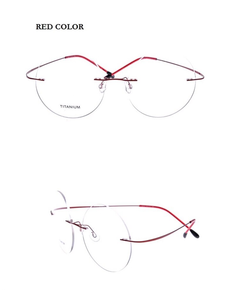 Chashma Ochki Unisex Rimless Round Titanium Eyeglasses 9613 Rimless Chashma Ochki