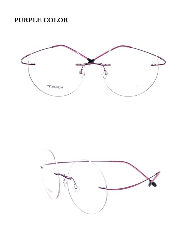 Chashma Ochki Unisex Rimless Round Titanium Eyeglasses 9613 Rimless Chashma Ochki