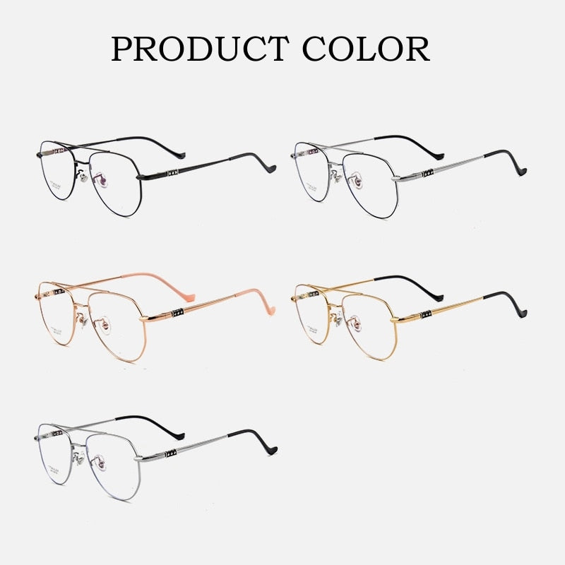 Yimaruili Unisex Full Rim Oval Double Bridge Titanium Eyeglasses 9073 Full Rim Yimaruili Eyeglasses