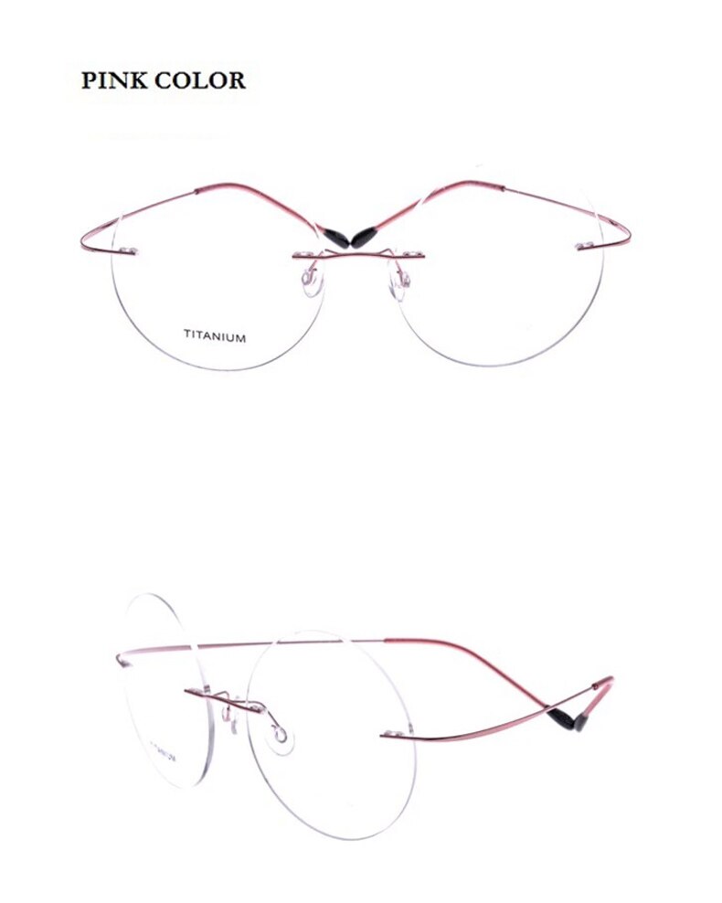 Chashma Ochki Unisex Rimless Round Titanium Eyeglasses 9613 Rimless Chashma Ochki