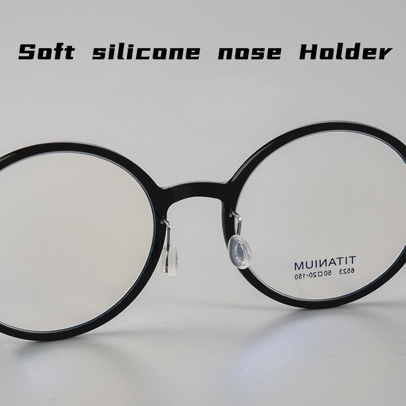 Yimaruili Unisex Full Rim Round Screwless Nylon Titanium Eyeglasses 6523hs Full Rim Yimaruili Eyeglasses