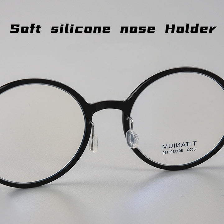 Yimaruili Unisex Full Rim Round Screwless Nylon Titanium Eyeglasses 6523hs Full Rim Yimaruili Eyeglasses