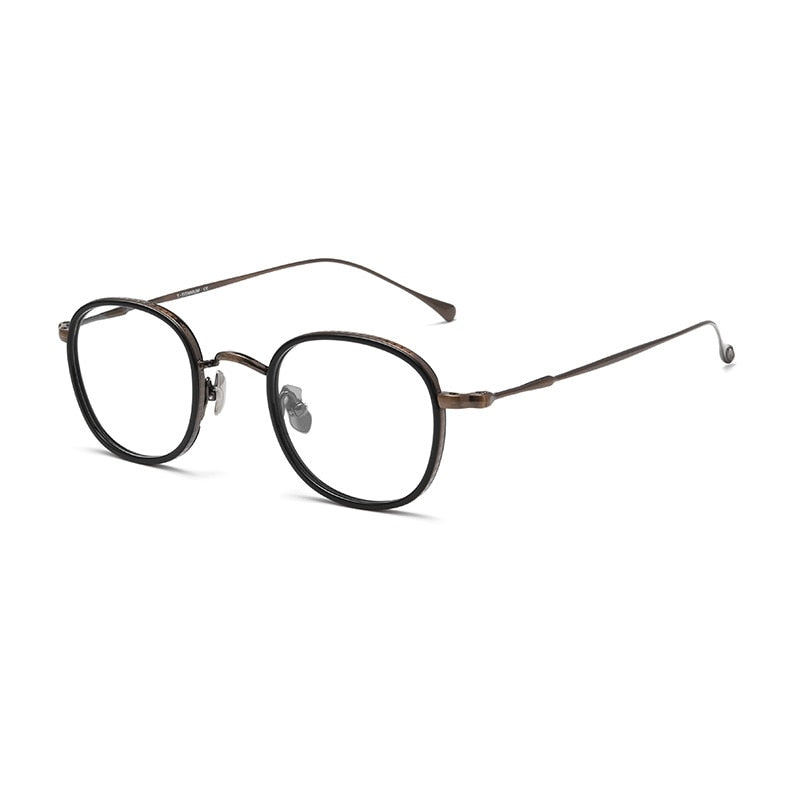 Yimaruili Unisex Full Rim Square Acetate Titanium Eyeglasses Kmn137 Full Rim Yimaruili Eyeglasses