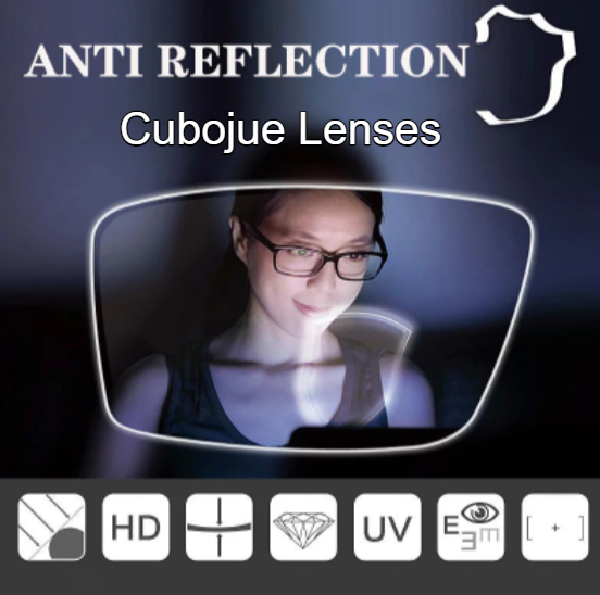 Cubojue Polycarbonate Single Vision High/Low Cylinder Myopic/Hyperopic Anti Blue Light Clear Lenses Lenses Cubojue Lenses