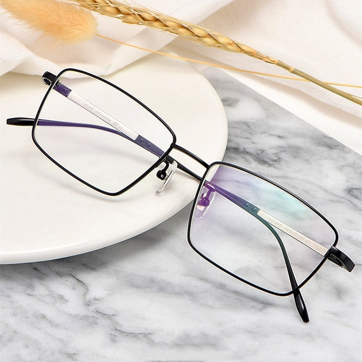 Yamaruili Men's Full Rim Titanium Alloy Frame Eyeglasses CK1045 Full Rim Yimaruili Eyeglasses