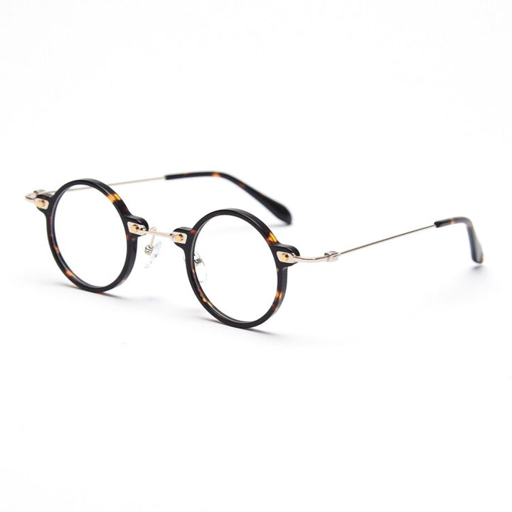CCspace Unisex Full Rim Roud Acetate Frame Eyeglasses 49811 Full Rim CCspace C3Leopard