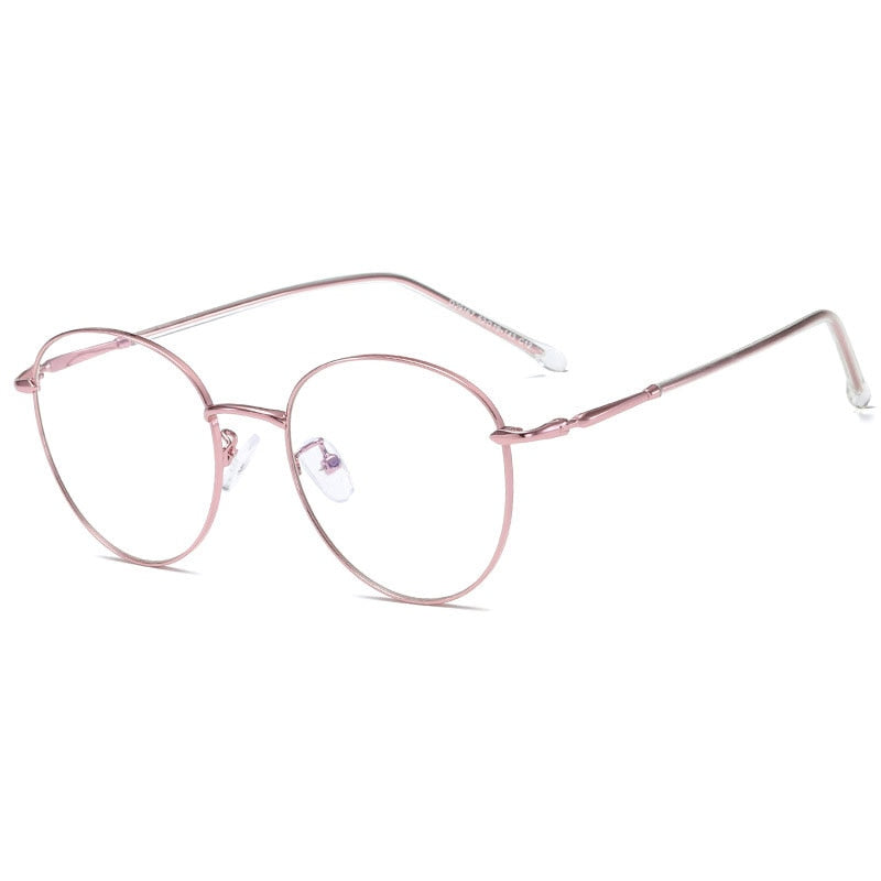 Hotony Unisex Full Rim Round Alloy Eyeglasses 29167 Full Rim Hotony purple