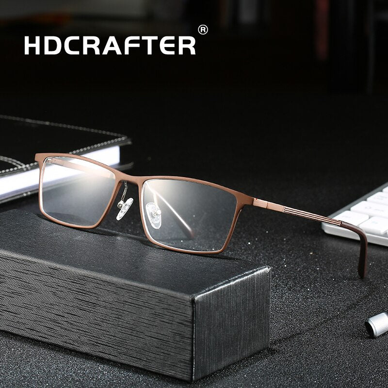 Hdcrafter Men's Full Rim Square Alloy Frame Eyeglasses P6308 Full Rim Hdcrafter Eyeglasses   