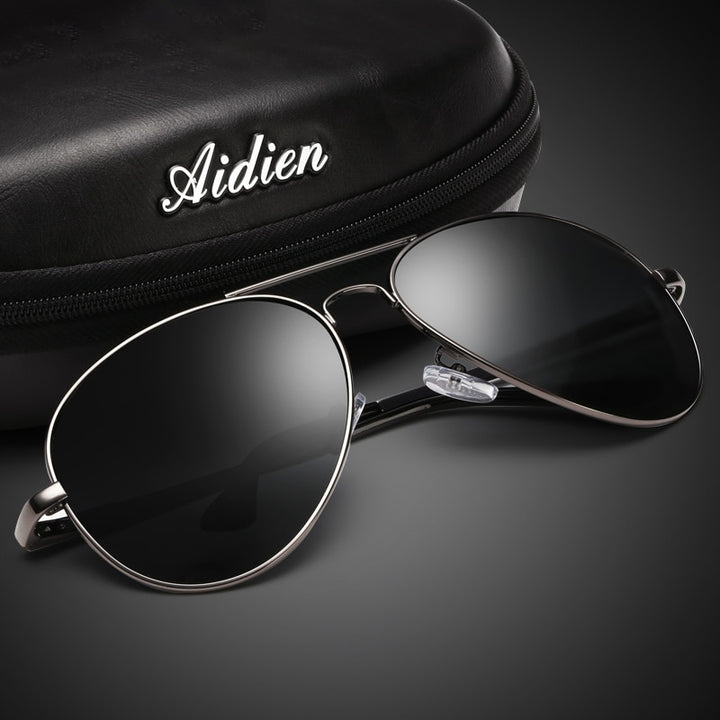 Aidien Unisex Full Rim Alloy Frame Myopic Lens Sunglasses 6088 Sunglasses Aidien Black 0 