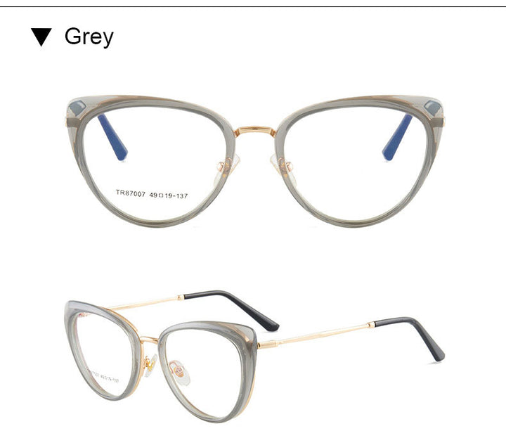 Hotony Women's Full Rim TR 90 Resin Cat Eye Frame Eyeglasses 7007 Full Rim Hotony