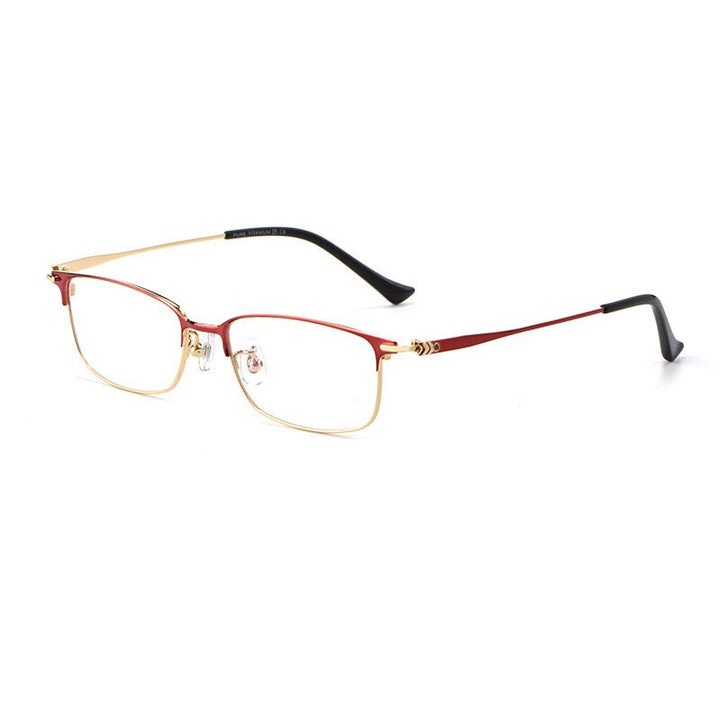 Hotochki Women's Full Rim Titanium Frame Eyeglasses 86061 Full Rim Hotochki RED GOLD