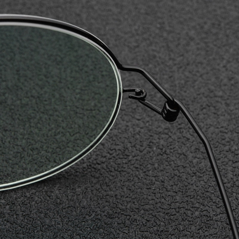 Yimaruili Unisex Full Rim Screwless Titanium Alloy Round Frame Eyeglasses 28607 Full Rim Yimaruili Eyeglasses