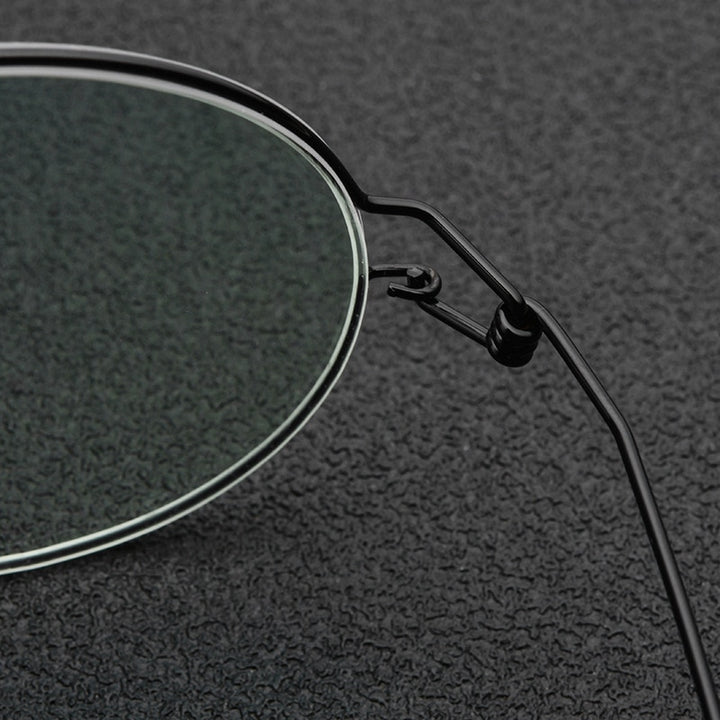Yimaruili Unisex Full Rim Screwless Titanium Alloy Round Frame Eyeglasses 28607 Full Rim Yimaruili Eyeglasses
