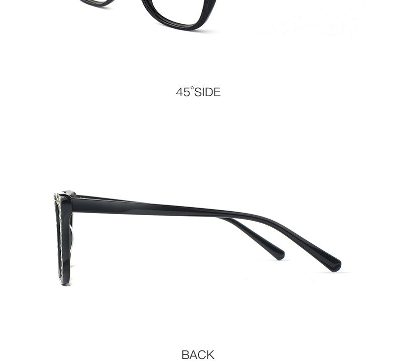 Hotochki Women's Full Rim Cat Eye TR-90 Resin Acetate Frame Eyeglasses Z508 Full Rim Hotochki