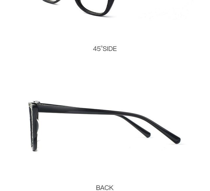 Hotochki Women's Full Rim Cat Eye TR-90 Resin Acetate Frame Eyeglasses Z508 Full Rim Hotochki