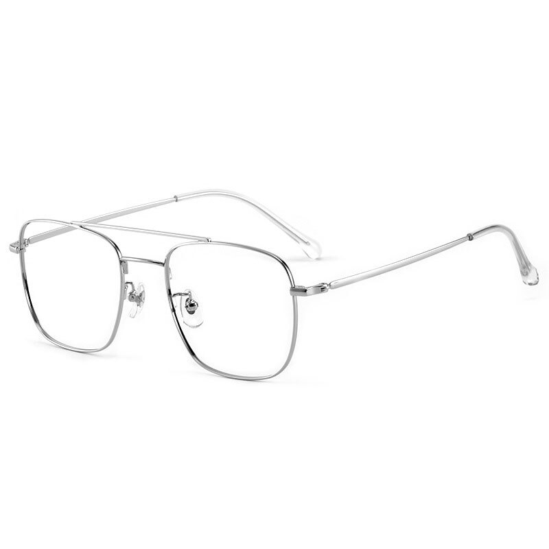Handoer Unisex Full Rim Irregular Square Titanium Double Bridge Eyeglasses 86067 Full Rim Handoer
