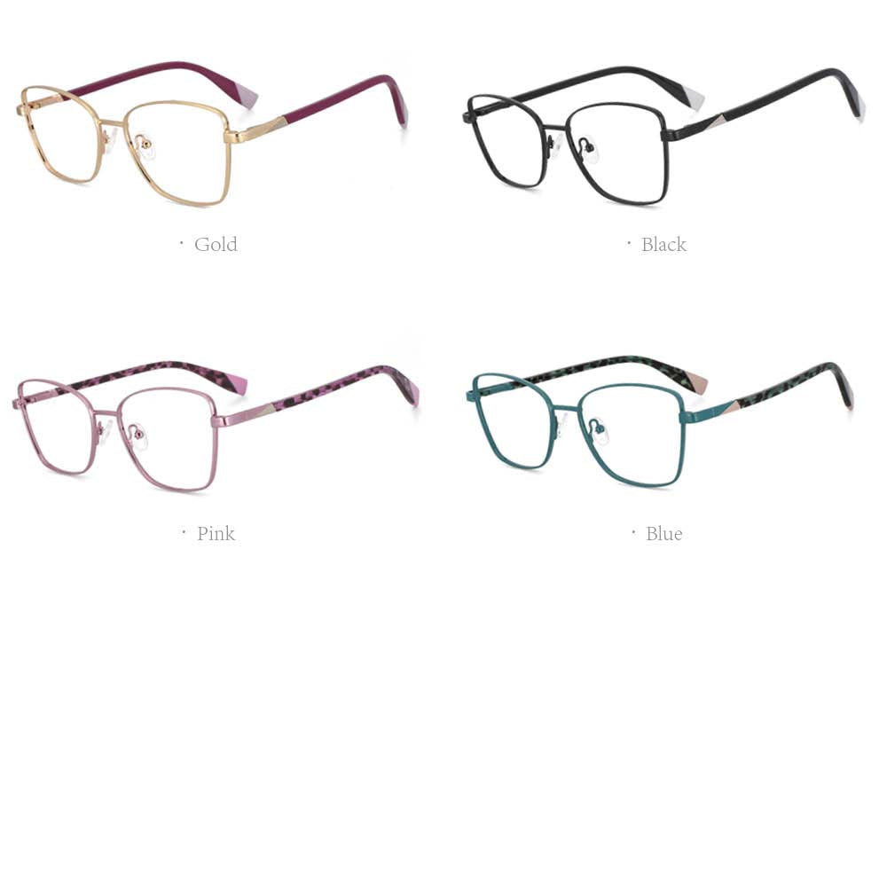 CCspace Women's Full Rim Square Alloy Frame Eyeglasses 53704 Full Rim CCspace