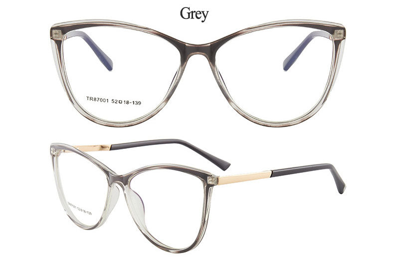 Hotony Woman's Full Rim Cat Eye TR 90 Resin Alloy Frame Eyeglasses 7001 Full Rim Hotony