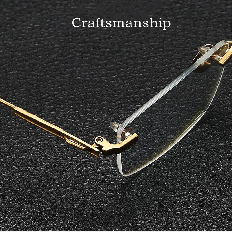 Yimaruili Men's Rimless Square β Titanium Frame Eyeglasses 80816 Rimless Yimaruili Eyeglasses