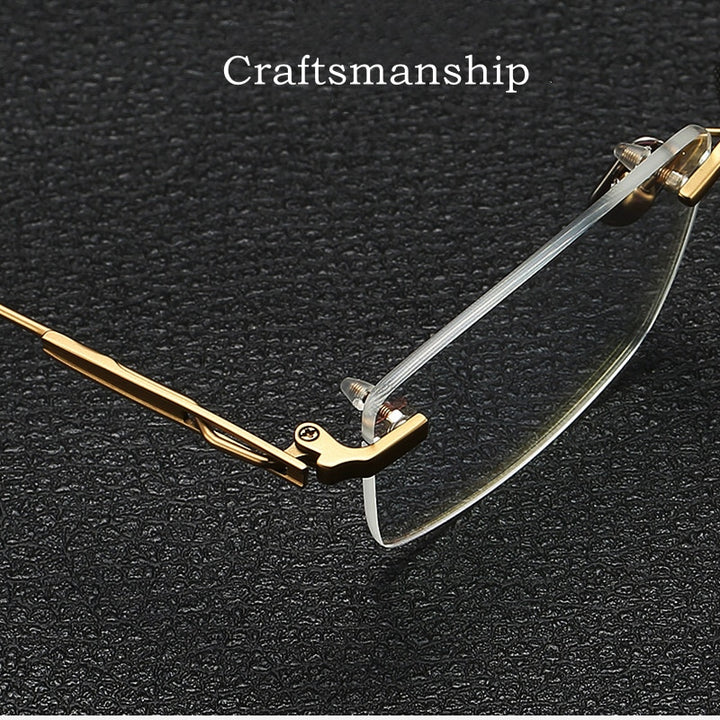 Yimaruili Men's Rimless Square β Titanium Frame Eyeglasses 80816 Rimless Yimaruili Eyeglasses