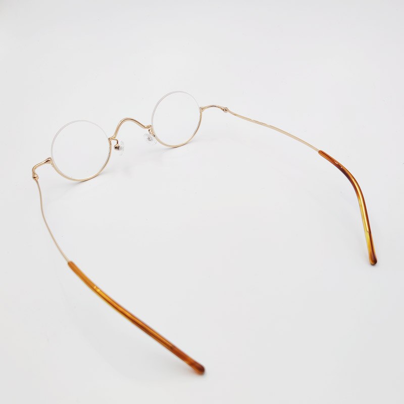 Yujo Unisex Semi Rim Round Stainless Steel Eyeglasses Customized Lens Options 35mm Semi Rim Yujo