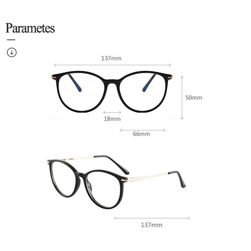Hotony Women's Full Rim Roun Cat Eye Acetate Alloy Eyeglasses Tr87048 Full Rim Hotony