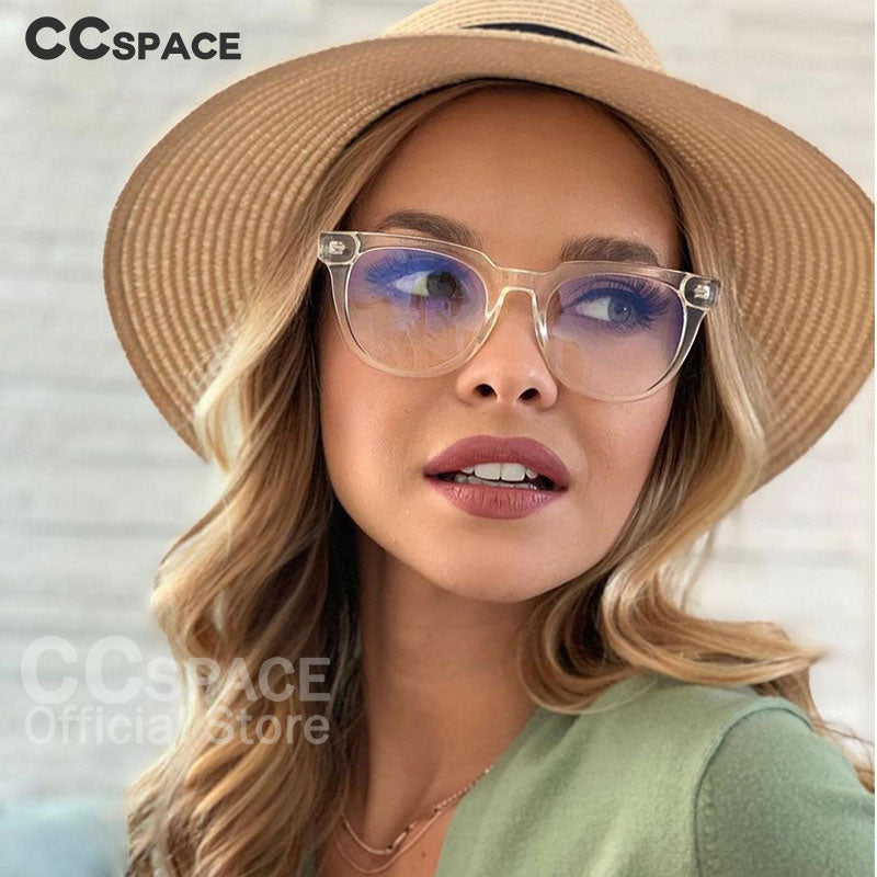 CCspace Unisex Full Rim Oval Square Tr 90 Titanium Frame Eyeglasses 51026 Full Rim CCspace
