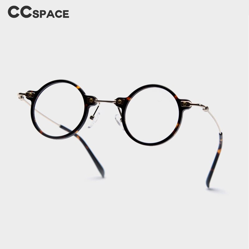 CCspace Unisex Full Rim Roud Acetate Frame Eyeglasses 49811 Full Rim CCspace