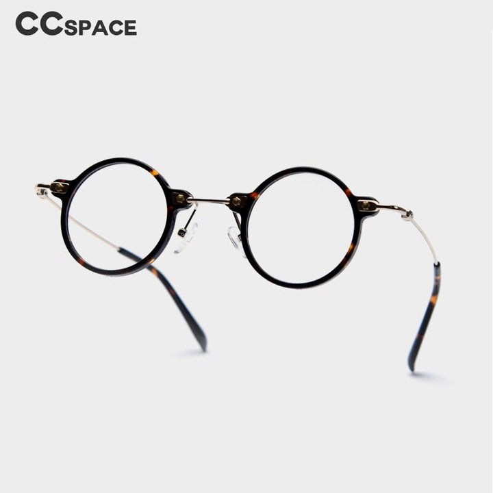 CCspace Unisex Full Rim Roud Acetate Frame Eyeglasses 49811 Full Rim CCspace