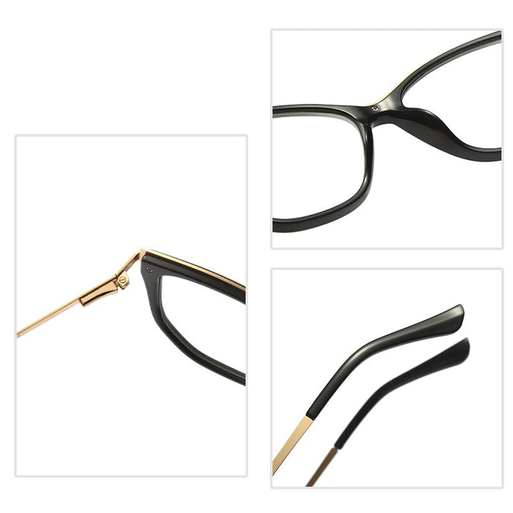Hotochki Women's Full Rim Cat Eye Alloy Acetate Frame Eyeglasses 2048 Full Rim Hotochki