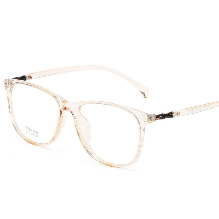 Reven Jate Unisex Full Rim Square Tr 90 Eyeglasses 8085 Full Rim Reven Jate transparent-brown