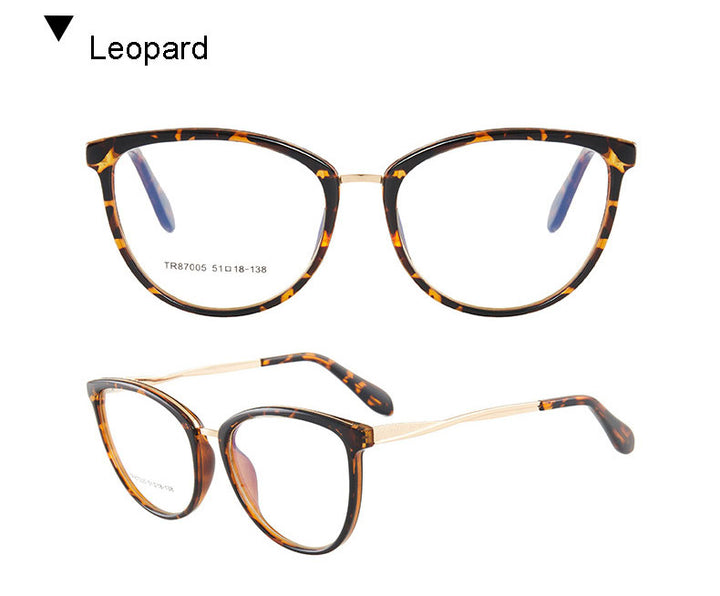 Hotony Women's Full Rim TR 90 Resin Round Frame Eyeglasses 7005 Full Rim Hotony