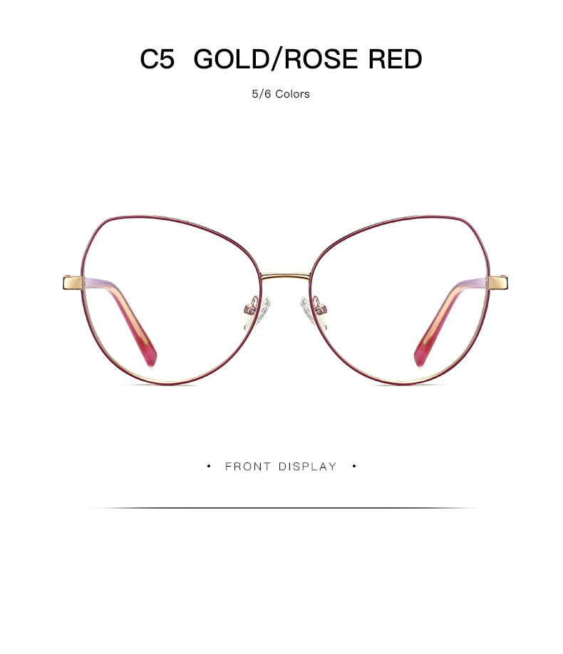 Hotochki Women's Full Rim Cat Eye Alloy Frame Eyeglasses 3001 Full Rim Hotochki