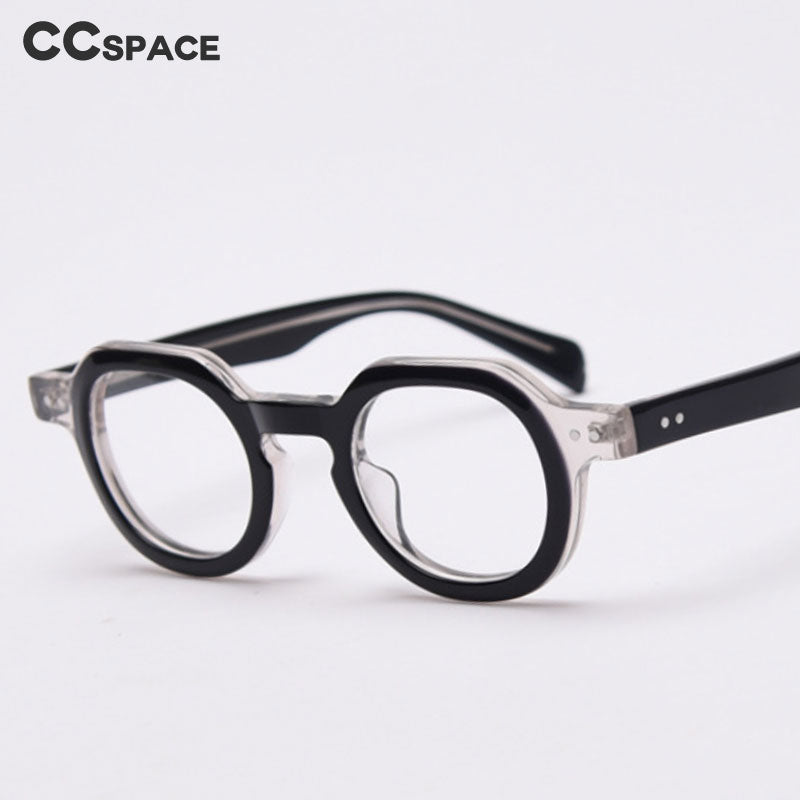 CCspace Unisex Full Rim Round Acetate Frame Eyeglasses 49875 Full Rim CCspace