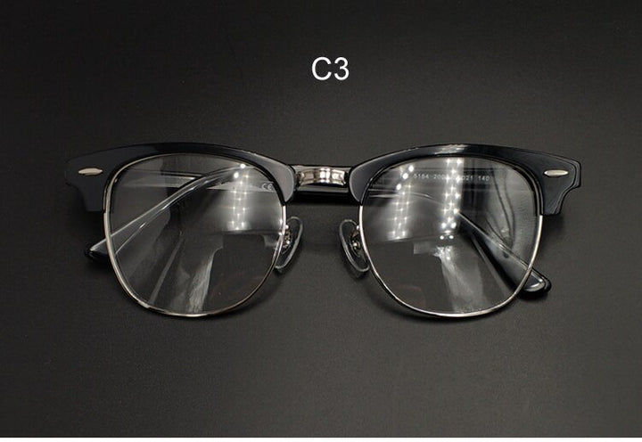 Yujo Unisex Full Rim Square Acetate Horn Eyeglasses 5154 Full Rim Yujo C3 China