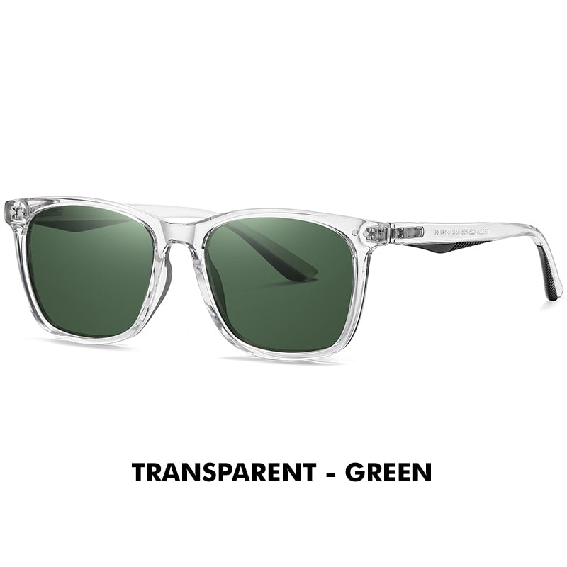 Lm Unisex Full Rim Square TR 90 Titanium Frame Polarized Sunglasses WLM3399 Sunglasses Lm Transparent-Green
