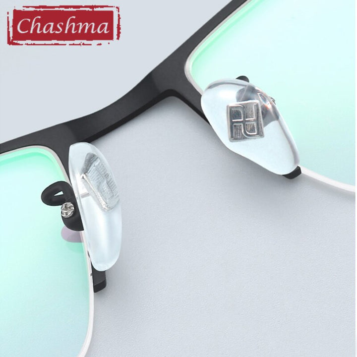Chashma Ottica Men's Semi Rim Square Titanium Eyeglasses 990070 Semi Rim Chashma Ottica