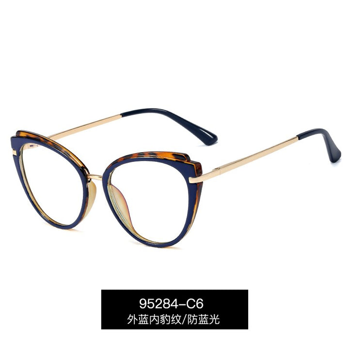 Hotony Women's Full Rim Round Cat Eye Acetate Eyeglasses 95284 Full Rim Hotony C6